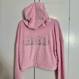 NWT. Primark Barbie cropped pink hoodie XL.